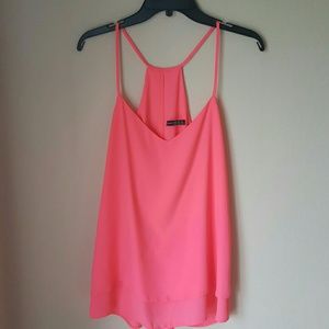 Bright pink tank top